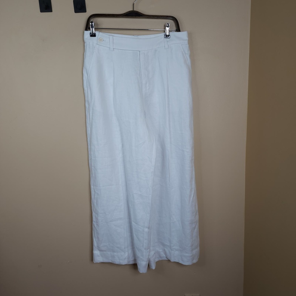NWOT Madewell The Petite Harlow Wide-Leg Pant in 100% Linen in White Size 10P
